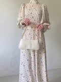 2025 Spring Gentle Wind Loose With Broken Flower Dress Monsoon Long Sleeve Long Dress 68HZ