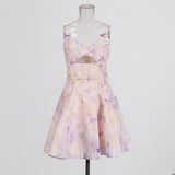 French Retro [Singhua Land] Holiday Wind Sling Skirt Print Sexy 2025 Folded Dress New Female New 68HZ