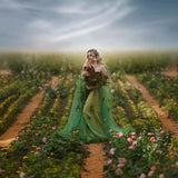 Evening Dress Shoulder 2025 New Emerald Green Dress Ball Dress Floral Dress Princess Breeze 68HZ