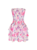 Spice Girls Wear Sexy Broth Cake Dress Body-Dexed Floral Dress Women High Quality Sweet Spicy Little Dress Woman 68HZ