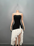 New Black And White Bumpy Brae With Dressing Temperament Dinner High-End Light Evening Dress 68HZ