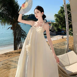 2024 New Seaside Tour Slings Bare Back Gentle Wind Holiday To Take Pictures Beach Dress Long Dress Summer 68HZ
