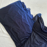 Dark Blue Ombre Stunning Sparkling Retro Fashion Stunning Elegant Delicate Rhinestone Long Chiffon Ball Gown Evening Gown Birthday Party Dress Prom Gown Graduation Gown HZ1023