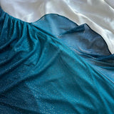 Indigo Shiny Elegant Fashion Strapless Long Tulle Prom Dress Evening Dress Birthday Party Dress HZ1023