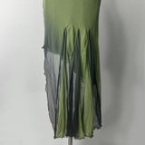 Green Fashion Gradient Elegant Exquisite Beaded Spaghetti Strap Long Chiffon Women's Wizard of Oz Evening Dress Holiday Party Dress HZ1023