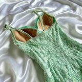 Mint Green Shiny Charming Stunning Unique Fashion Beautiful Elegant Delicate Lace Long Lace Sequin Fairy Ball Gown Evening Gown Birthday Party Gown Prom Gown HZ1023