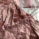 Pink Purple Retro Fashion Beautiful Dreamy Exquisite Floral Beaded Spaghetti Straps Short Mid-Length satin Prom Dress Evening Party Dress Prom Dress Homecoming Dress HZ1023