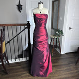 Fuchsia Vintage Fashion Stunning Elegant Exquisite Beaded Long Satin Formal Prom Dress Evening Dress Birthday Party Dress Ball Gown Graduation Dress HZ1023