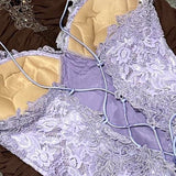 Purple Delicate Lace Slim Fit Long Ball Gown Elegant Party Dress Evening Gown HZ1023