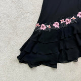 Black Gorgeous Elegant Delicate Pink Embroidered Appliqu¨¦ Beaded One Shoulder Long Chiffon Ruffled Sequin Ball Gown Birthday Party Dress Evening Gown Prom Gown Holiday Date Night Gown HZ1023
