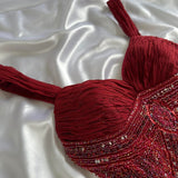 Red gorgeous luxury elegant exquisite beading shiny vintage fashion long elegant tulle ball gown evening dress birthday party dress prom dress HZ1023