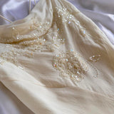 Ivory shiny fashion classy pretty exquisite beaded long chiffon floor-length handmade custom ball gown evening dress party dress prom dress HZ1023