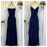 Moonlight blue fashion retro elegant exquisite beading long chiffon tulle ball gown evening dress party dress prom dress HZ1023