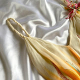 Fantasy Orange Rainbow Elegant Exquisite Beading Long Chiffon Ball Gown Evening Dress Party Dress Prom Dress HZ1023