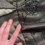 Gold Vintage Fashion Square Neck High Waist Exquisite Floral Beaded Long Short Sleeve Tulle Satin Fairy Regency Ball Gown Prom Dress Evening Dress Birthday Party Dress HZ1023