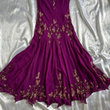 ??? Dark Purple/Green Shiny Beautiful Vintage Gorgeous Fashion Elegant Delicate Gold Beaded Midi/Short Chiffon Flowing Homecoming Dress Prom Dress Evening Dress Birthday Wedding Guest Party Dress Prom Dress HZ1023