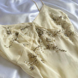 Ivory Shiny Fashion Elegant Beautiful Exquisite Beaded Long Chiffon Handmade Customized Ball Gown Evening Dress Party Dress Prom Dress HZ1023