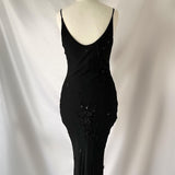 Black gorgeous exquisite elegant beaded long chiffon ruffled ball gown, evening dress, party dress HZ1023
