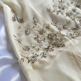 Ivory Shiny Fashion Elegant Beautiful Exquisite Beaded Long Chiffon Handmade Customized Ball Gown Evening Dress Party Dress Prom Dress HZ1023