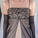 Black gold vintage fashion exquisite embroidery floral beaded long tulle satin ball gown birthday party dress evening dress prom dress HZ1023