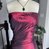 Fuchsia Vintage Fashion Stunning Elegant Exquisite Beaded Long Satin Formal Prom Dress Evening Dress Birthday Party Dress Ball Gown Graduation Dress HZ1023
