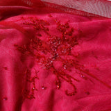 Vintage Fashion Playful and Sexy Bright Pink Deep V Delicate Floral Beaded Halter Long Satin Tulle Fairy Ball Gown Square Neck Prom Dress Evening Gown Birthday Party Dress HZ1023