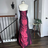 Fuchsia Vintage Fashion Stunning Elegant Exquisite Beaded Long Satin Formal Prom Dress Evening Dress Birthday Party Dress Ball Gown Graduation Dress HZ1023