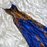 Royal Blue Elegant Vintage Fashion Flower Long Chiffon Fairy Evening Gown Party Dress Prom Dress HZ1023