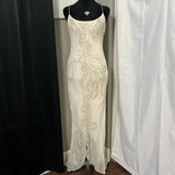 Cream White Vintage Elegant Exquisite Beaded Fairy Dress Ball Gown Evening Dress Date Holiday Party Dress Wedding Guest Dress HZ1023