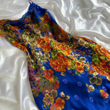 Royal Blue Elegant Vintage Fashion Flower Long Chiffon Fairy Evening Gown Party Dress Prom Dress HZ1023