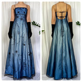 Blue gorgeous fashion retro elegant exquisite beading long chiffon tulle ball gown evening dress party dress prom dress HZ1023