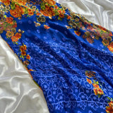 Royal Blue Elegant Vintage Fashion Flower Long Chiffon Fairy Evening Gown Party Dress Prom Dress HZ1023