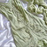 Green fashion classy pretty exquisite beaded long chiffon ruffled prom dress ball gown evening dress party dress HZ1023