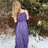 Purple Elegant Exquisite Floral Spaghetti Strap Long Tulle Floor Length Ball Gown Evening Gown Party Dress Prom Dress HZ1023