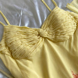 Yellow fashion halter floral beading long elegant chiffon ball gown evening dress HZ1023