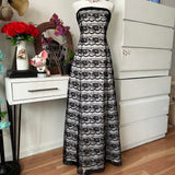 Black Nude Vintage Elegant Layered Lace Long Off Shoulder Bustier Lace Ball Gown Evening Gown Party Dress Prom Gown HZ1023