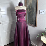 Purple Elegant Vintage Fashion Long Tulle Prom Dress Evening Gown Party Dress HZ1023