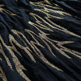 Black Gorgeous Delicate Gold Beaded Rhinestone Spaghetti Straps Long chiffon Ball Gown Evening Gown Party Dress Prom Gown HZ1023