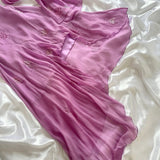 Pink Purple Fashion Elegant Exquisite Beaded Strapless Long Chiffon Ball Gown Evening Gown Party Dress HZ1023