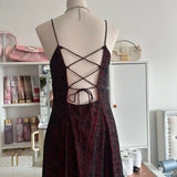 ??Red Black Crimson Dress Retro Fashion Stunning Elegant Exquisite Long Tulle Gothic Ball Gown Evening Gown Birthday Party Gown Prom Gown Graduation Gown HZ1023