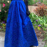 Prussian blue vintage fashion rose embroidery design long satin elegant ball gown evening dress party dress prom dress HZ1023