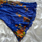 Royal Blue Elegant Vintage Fashion Flower Long Chiffon Fairy Evening Gown Party Dress Prom Dress HZ1023