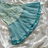 ???Powder Blue Sparkling Charming Retro Princess Stunning Unique Fashionable Beautiful Elegant Delicate Lace Short Lace Sequin Homecoming Dress Prom Dress Evening Dress Birthday Party Dress Prom Dress HZ1023