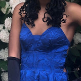 Prussian blue vintage fashion rose embroidery design long satin elegant ball gown evening dress party dress prom dress HZ1023