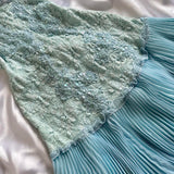 ???Powder Blue Sparkling Charming Retro Princess Stunning Unique Fashionable Beautiful Elegant Delicate Lace Short Lace Sequin Homecoming Dress Prom Dress Evening Dress Birthday Party Dress Prom Dress HZ1023