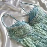 ???Powder Blue Sparkling Charming Retro Princess Stunning Unique Fashionable Beautiful Elegant Delicate Lace Short Lace Sequin Homecoming Dress Prom Dress Evening Dress Birthday Party Dress Prom Dress HZ1023