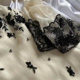 Cream black vintage fashion gorgeous exquisite beading lace shiny elegant long ball gown evening dress birthday party dress prom dress HZ1023