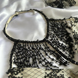 Cream black vintage fashion gorgeous exquisite beading lace shiny elegant long ball gown evening dress birthday party dress prom dress HZ1023