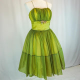 Yellow Green Vintage Elegant Sweet Delicate Floral Appliqu¨¦ Suspender Cake Dress Puffy Skirt Short Knee Length Prom Dress Evening Dress Homecoming Dress HZ1023