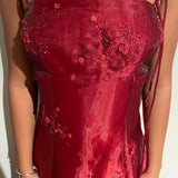 Burgundy Elegant Vintage Fashion Exquisite Beaded Long Tulle Ball Gown Evening Dress Party Dress Prom Dress HZ1023